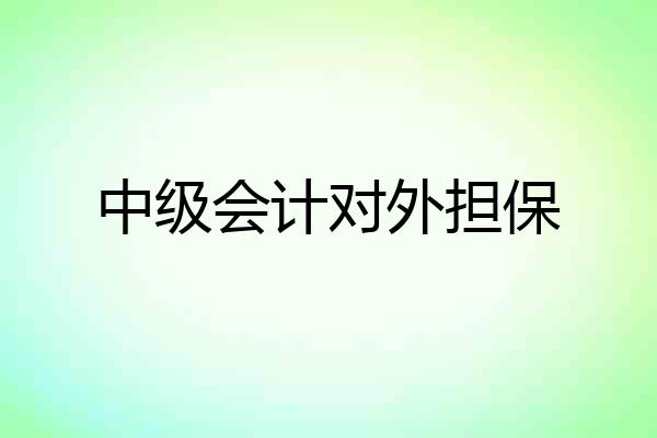 中级会计对外担保