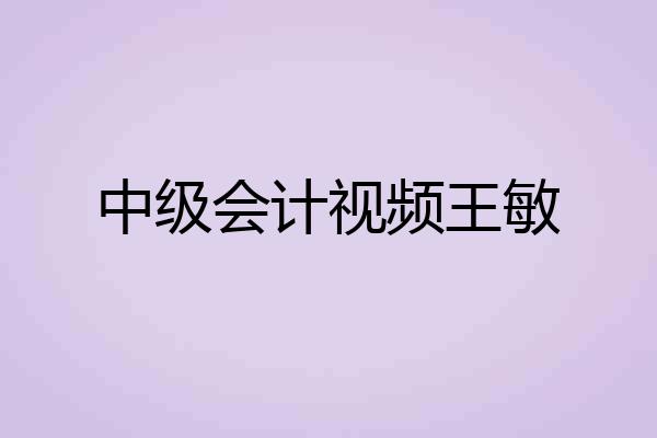 中级会计视频王敏