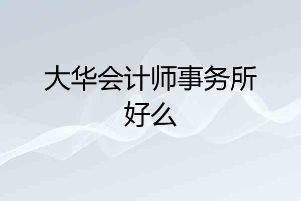 大华会计师事务所好么