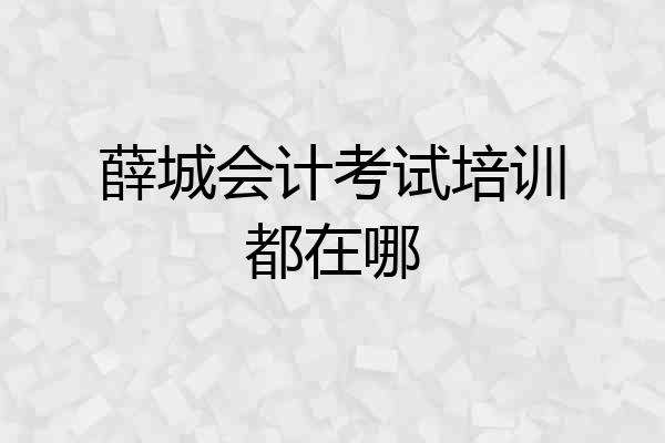 薛城会计考试培训都在哪