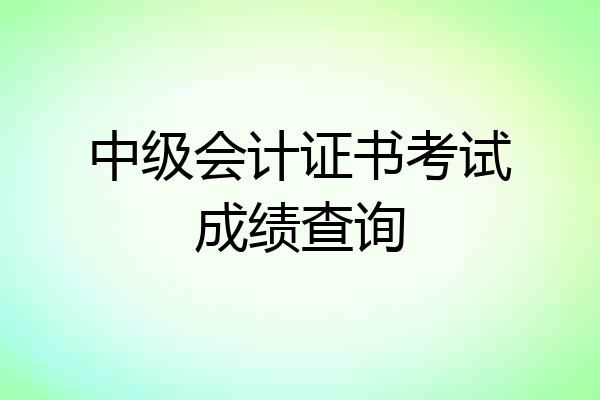 中级会计证书考试成绩查询