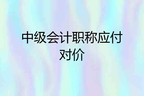 中级会计职称应付对价