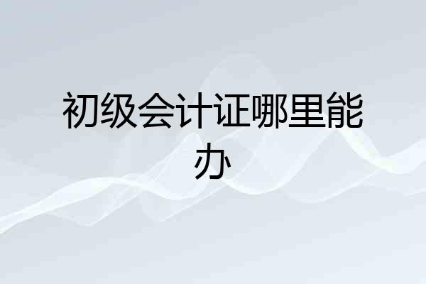 初级会计证哪里能办