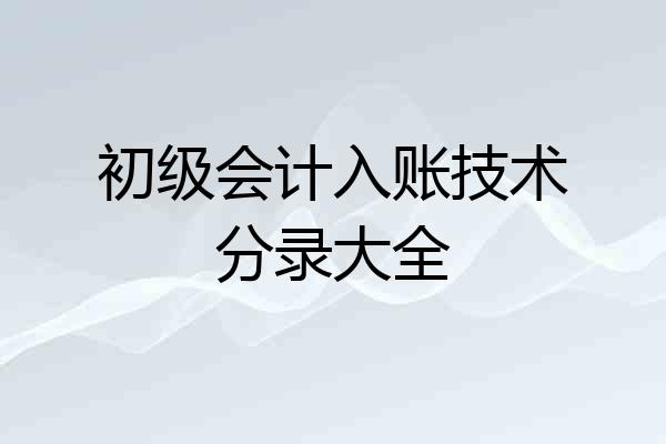 初级会计入账技术分录大全