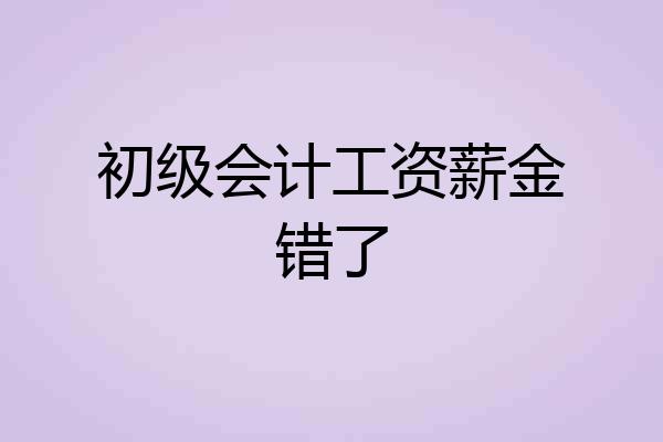 初级会计工资薪金错了