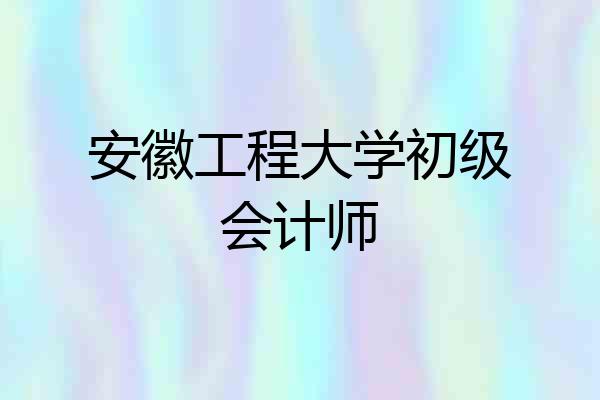 安徽工程大学初级会计师