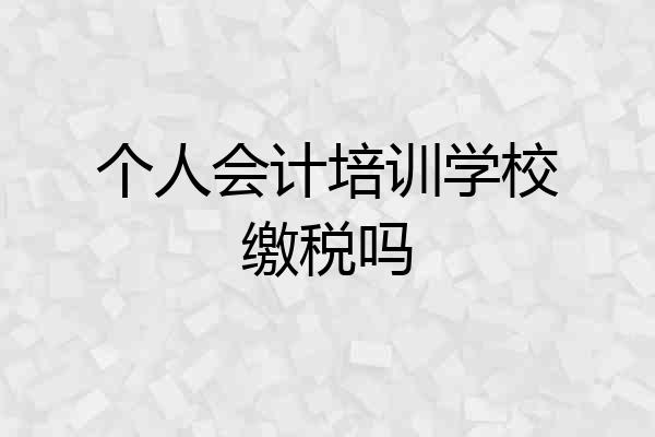 个人会计培训学校缴税吗