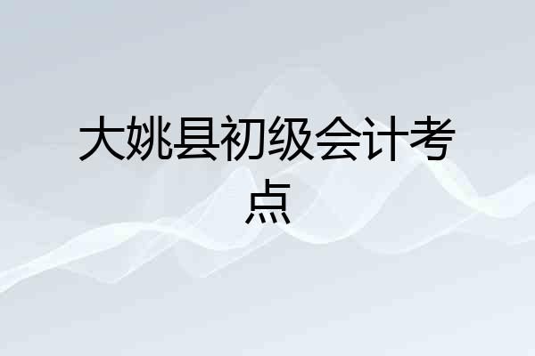 大姚县初级会计考点