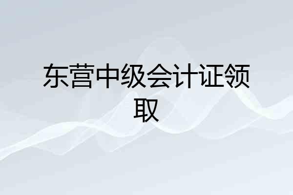 东营中级会计证领取
