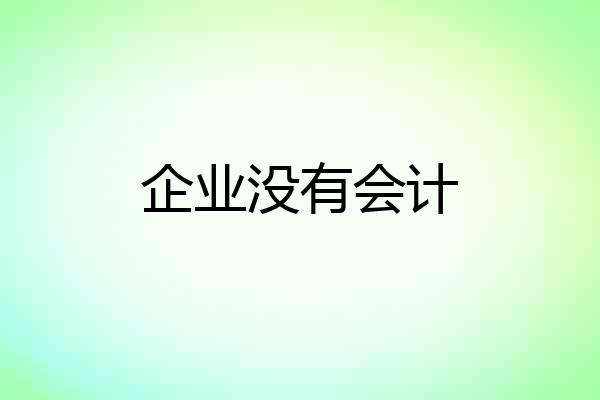 企业没有会计