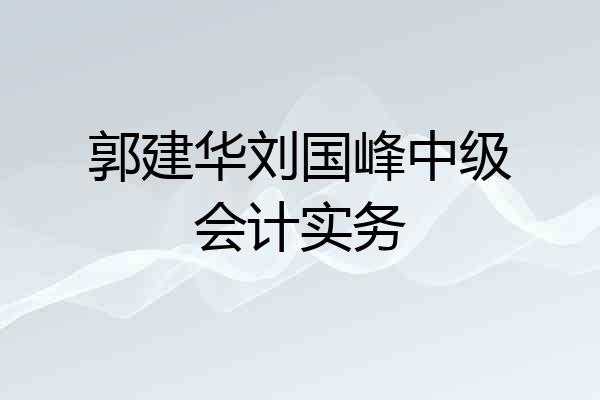 郭建华刘国峰中级会计实务
