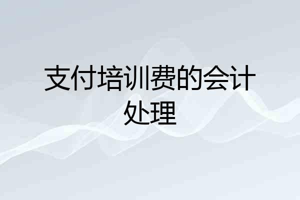 支付培训费的会计处理