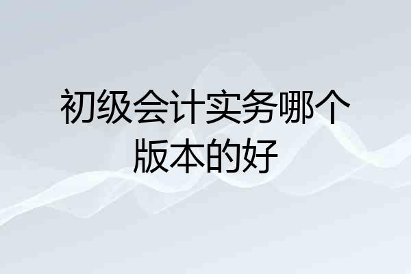 初级会计实务哪个版本的好