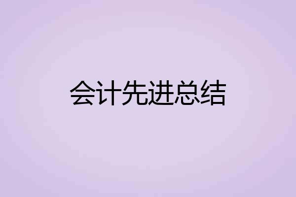 会计先进总结