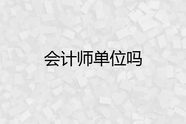 会计师单位吗