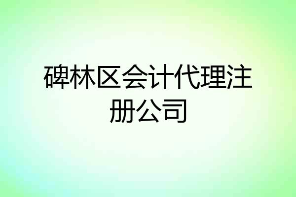 碑林区会计代理注册公司