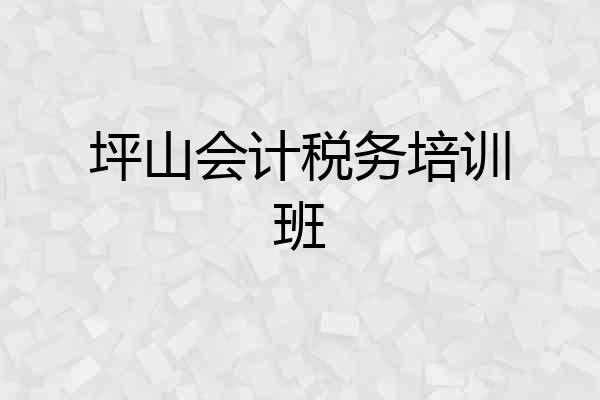 坪山会计税务培训班