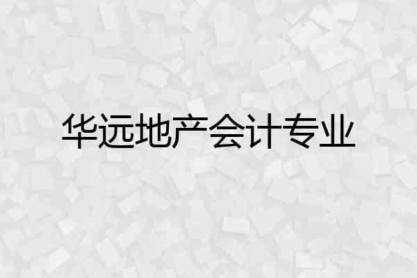 华远地产会计专业