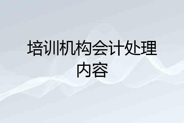 培训机构会计处理内容