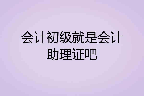 会计初级就是会计助理证吧
