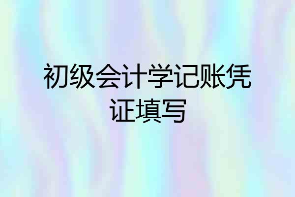初级会计学记账凭证填写