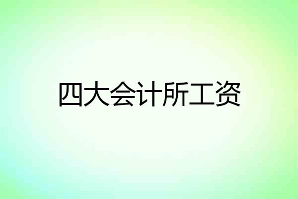 四大会计所工资