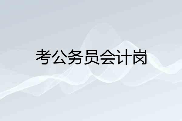 考公务员会计岗
