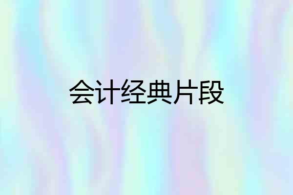 会计经典片段