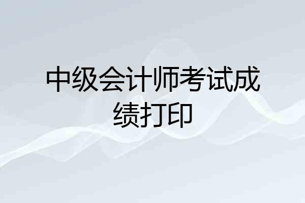 中级会计师考试成绩打印