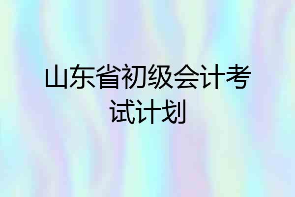 山东省初级会计考试计划