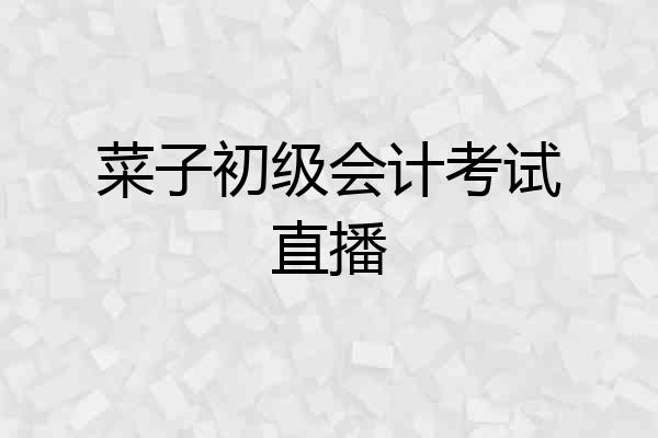 菜子初级会计考试直播