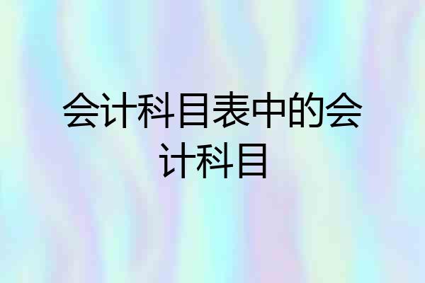 会计科目表中的会计科目