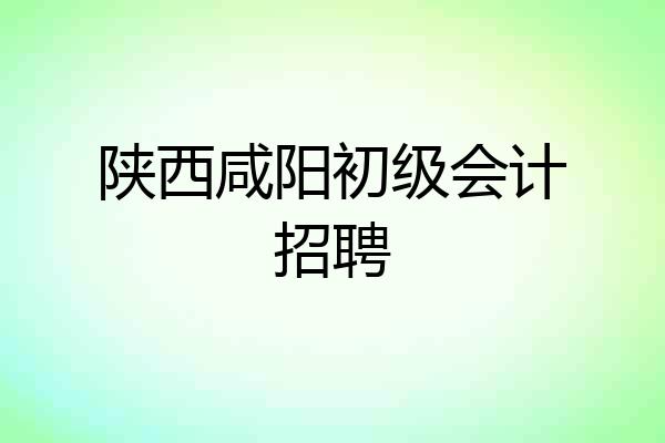 陕西咸阳初级会计招聘