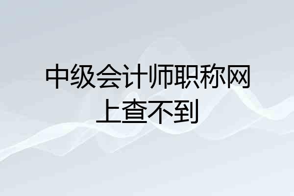 中级会计师职称网上查不到