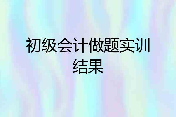初级会计做题实训结果