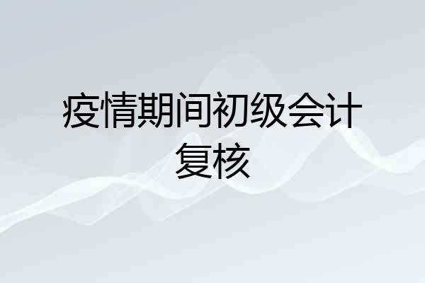疫情期间初级会计复核