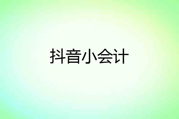 抖音小会计