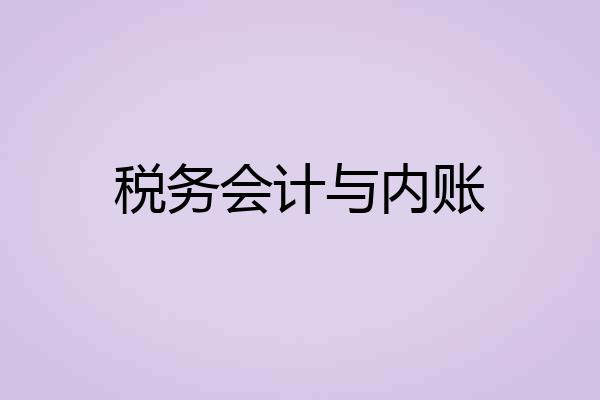 税务会计与内账