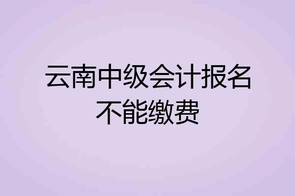 云南中级会计报名不能缴费