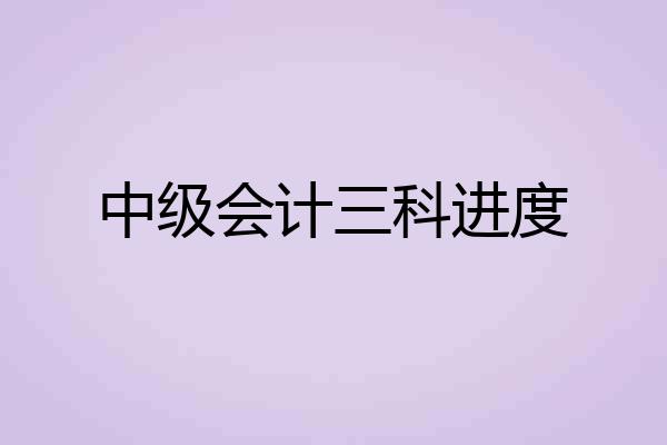 中级会计三科进度