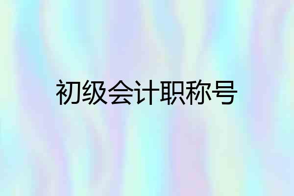 初级会计职称号