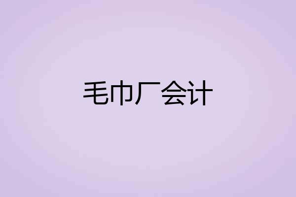 毛巾厂会计