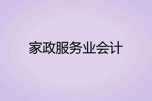家政服务业会计