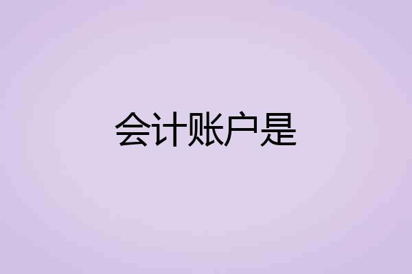 会计账户是