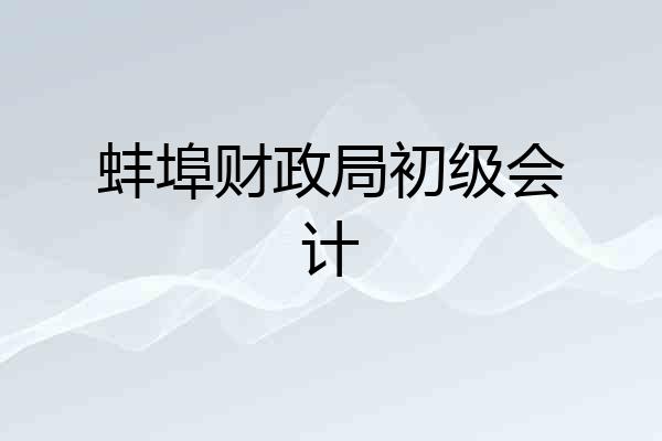 蚌埠财政局初级会计