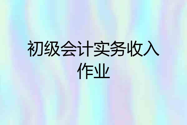 初级会计实务收入作业