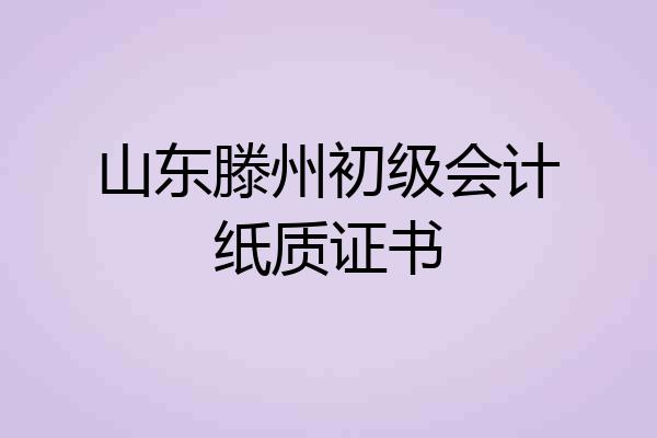 山东滕州初级会计纸质证书