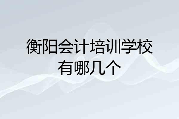 衡阳会计培训学校有哪几个