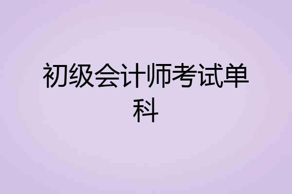 初级会计师考试单科