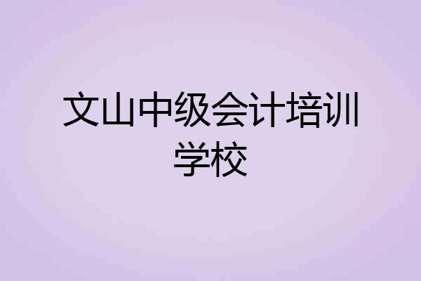 文山中级会计培训学校